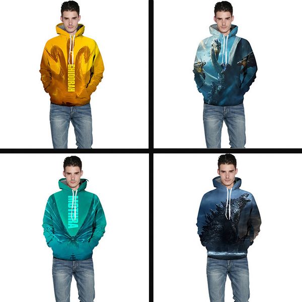 

men's hoodies 3d digital printing hooded sweater, Black