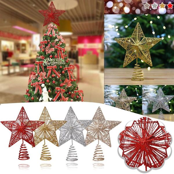 

christmas decorations gold glitter tree iron star for home xmas ornaments navidad year 2021 natal noel