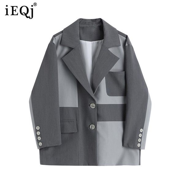 

women's suits & blazers ieqj women gary casual contrast color office lady spliced big size blazer notched loose jacket fashion autumn a, White;black