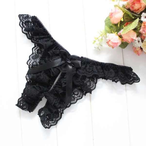 

women's panties women lingerie erotic open crotch thongs transparent crotchless underwear underpants lace g-string briefs, Black;pink
