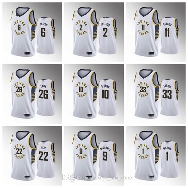 

092020 indiana\rpacers\rmen t.j. warren hardwood white basketball jersey domantas sabonis malcolm brogdon jeremy lamb oladipo matthews, Black