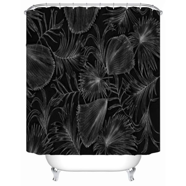 

shower curtains tropical leaves curtain modern home decor bathroom fabric bathtub with hooks waterproof