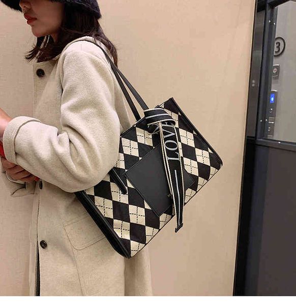 

handbags bags meimu large capacity foreign style women's 2021 autumn and winter fashion with contrast color single shoulder tote, Black;red