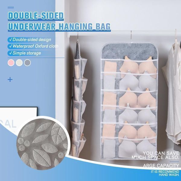 

double-side hanging underwear organizer socks wardrobe storage-bag oxford-cloth dormitory fabric-large-volume double-s storage drawers