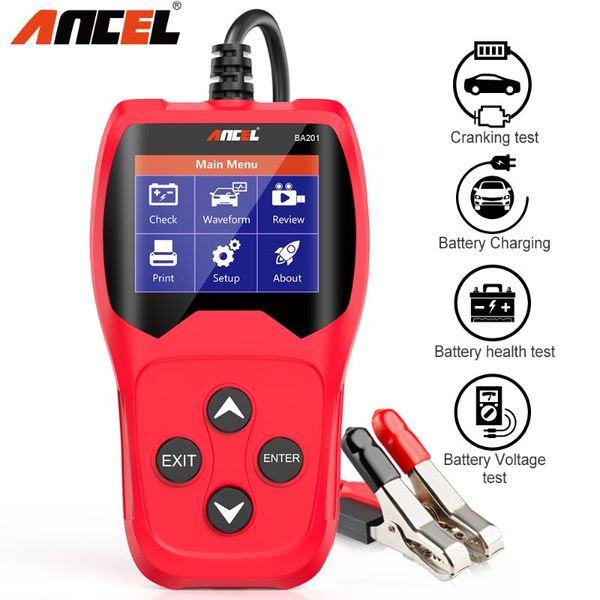 

code readers & scan tools ancel ba201 car battery tester 12v 100 to 2000cca 12 volts for the quick cranking charging diagnostic pk kw600