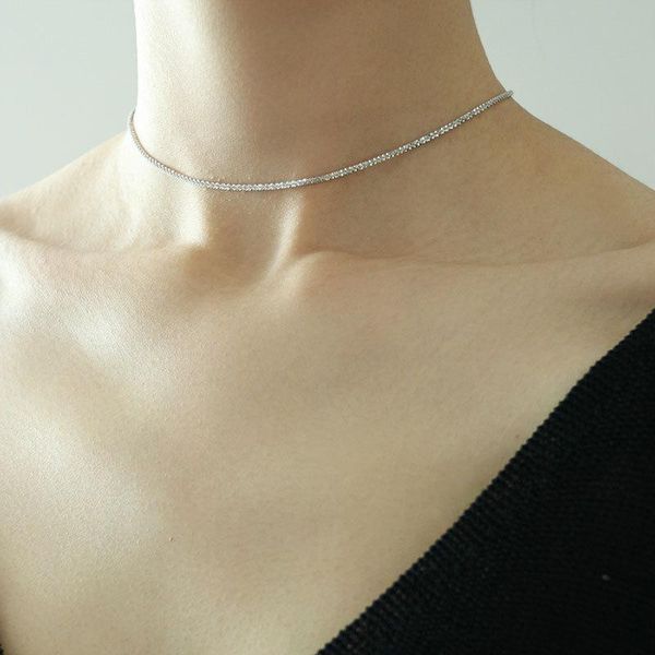 

chains s925 silver gypsophila collar niche design necklace female cold fashion a two-wear for woman