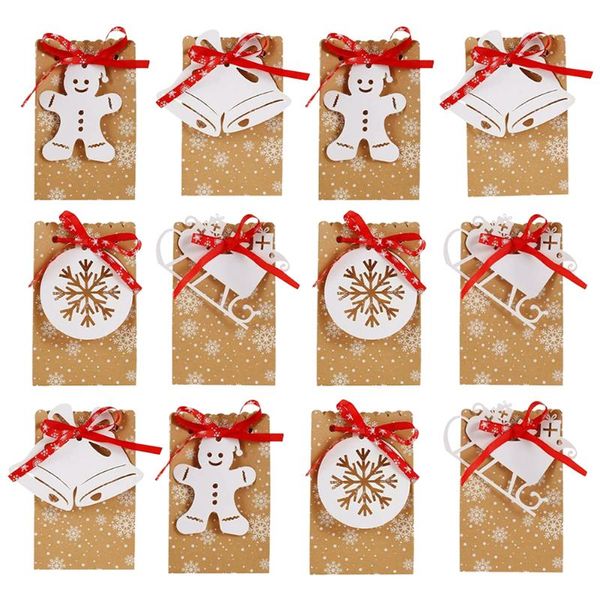

gift wrap 12pcs kraft paper candy storage pouches creative portable boxes containers xmas party festival bags