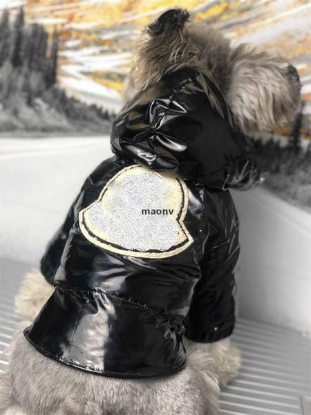 

pet winter thickened bread clothing dog warm coat purple and black bright faced pet coat hoodies jacket s -2xl with embroidery trim