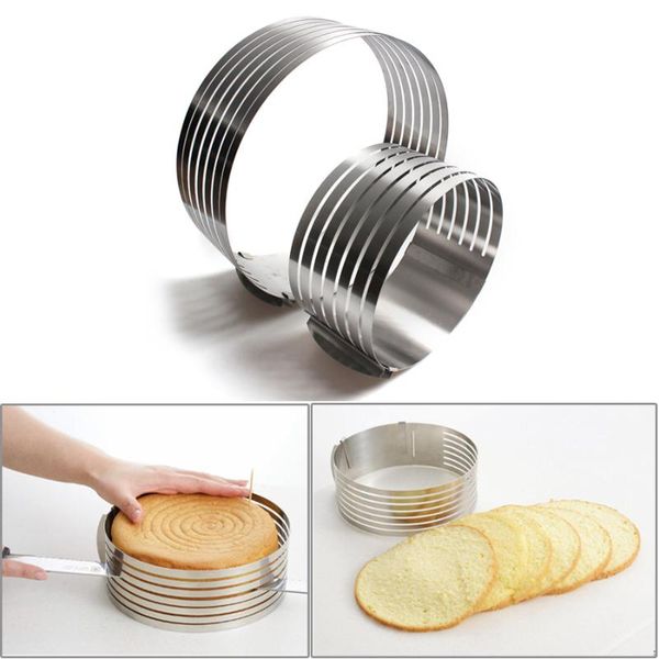 

cake tools 25cm 30cm adjustable round bread cutter slicer stainless steel 7 layers mousse ring mould baking tool