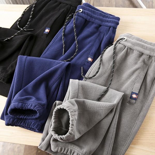 

men's pants 2021 falling men and women hong kong style loose harajuku straight wide leg sports -40, Black