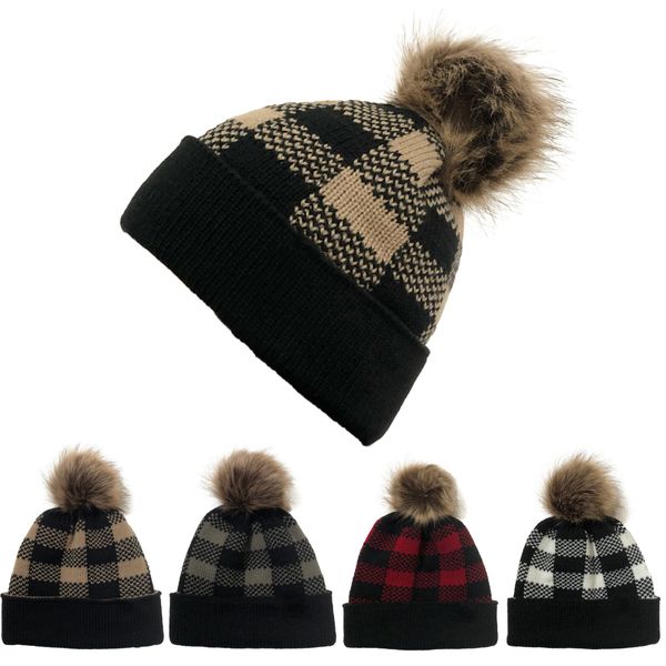 

4 styles adults thick warm winter designer hat for women soft stretch cable knitted pom poms beanies hats womens skullies beanies girl ski c