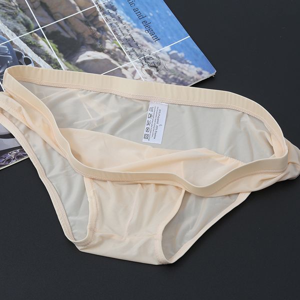 

underpants the high-quality goods style men's ice silk breathable low waist ultra thin nylon triangle underwear, Black;white