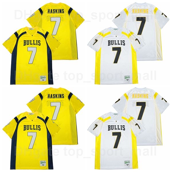 

men bullisÂ bulldog 7 dwayne haskins jersey high school football yellow team color white away breathable sports embroidery and sewing good qu, Black
