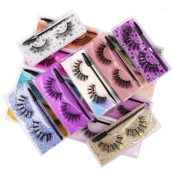 

natural 3d mink lashes 8-14mm makeup eyelashes for daily wear false reusable fluffy fake set with eyelash brush1