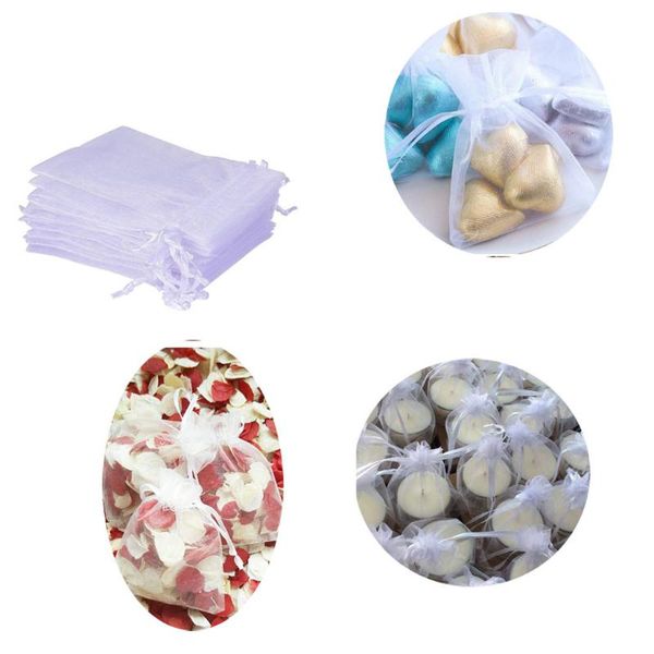 

storage bags 100pcs white organza jewelry organizer packaging wedding box drawstring pouches #p3
