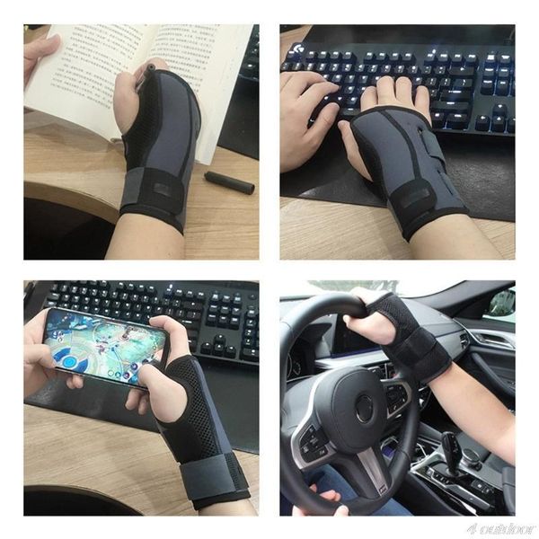 

wrist brace carpal tunnel hand compression support wrap fitted stabilizer for injuries pain relief a14 21 dropship, Black;red