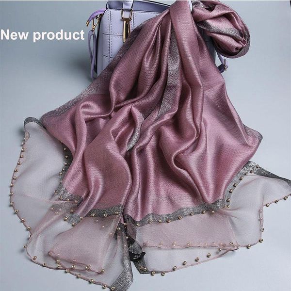 

scarves fashionable silk wool thin scarf ladies shawl women headscarf soft beach, Blue;gray