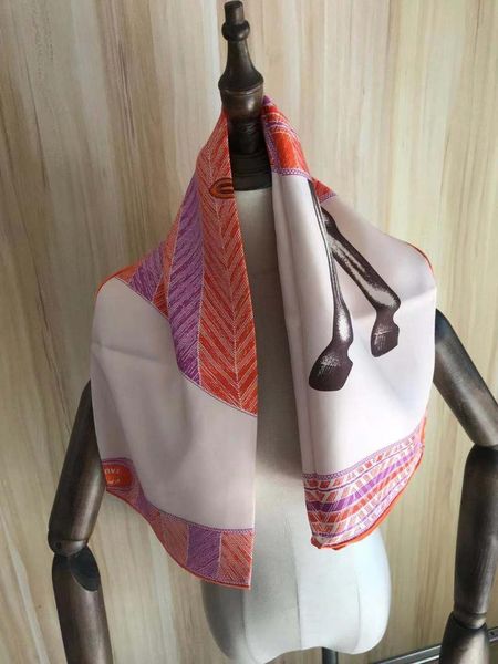 

scarves 2021 arrival fashion elegant brand pink horse 100% silk scarf 90*90 cm square shawl twill wrap for women lady girl, Blue;gray
