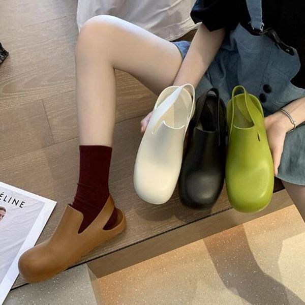 

slippers 2021 summer style baotou shoes women rubber sandals and non-slip flat drag, Black