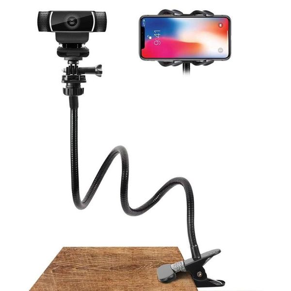 

cell phone mounts & holders webcam stand flexible desk mount gooseneck clamp clip camera holder for web-cam accessories magnetic holde