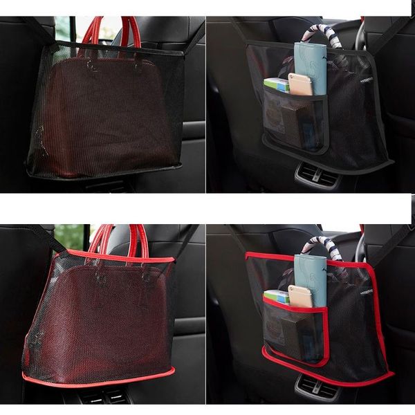 

car organizer net pocket handbag holder seat back mesh large capacity bag for purse storage phone documents