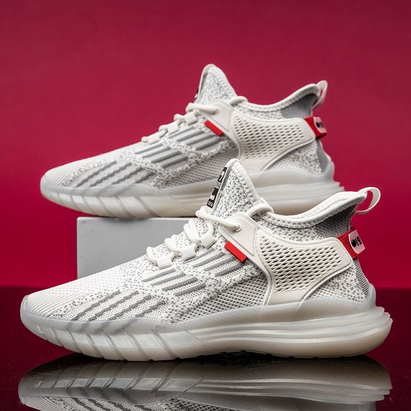 

2021 arrival mens women sports running shoes knit breathable runners white outdoor tennis sneakers eur 39-44 wy13-g01