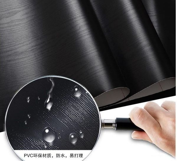 

wallpapers black wood mafurniture stickers boeing film pvc adhesive paper back wallpaper cabinet furniture fiber