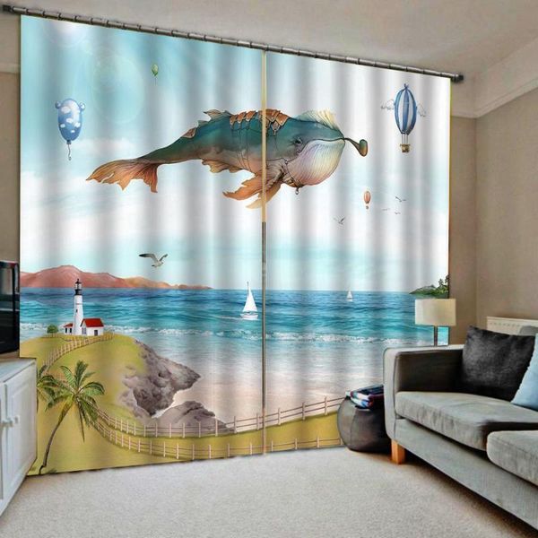 

curtain & drapes custom 3d curtains beach landscape blackout window living room bedroom po
