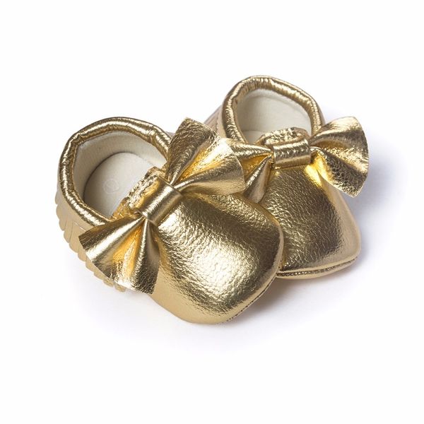 Oro Baby Boy Scarpa Regalo di Capodanno bambina mocassini Neonato Primi camminatori Scarpe infantili Frangia Bambini Prewalker Calzini 210413