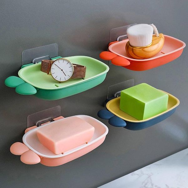 

soap dishes 1pc bathroom shower box home kitchen dish storage tray non-perforated non-marking drainage plastic light shelf rack