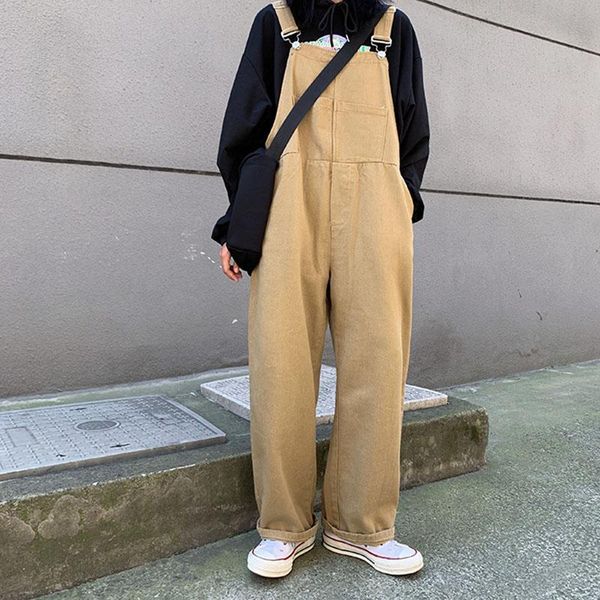 

women's jeans jumpsuits women loose solid simple ankle-length streetwear korean style chic womens trendy casual ulzzang spring autumn o, Blue
