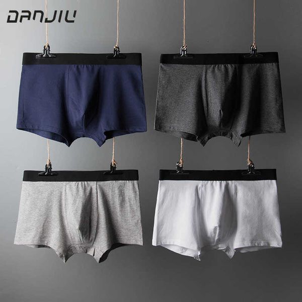 

underpants man cotton solid underwear elasticity breathable soft male boxers fashion simple style u convex 529, Black;white