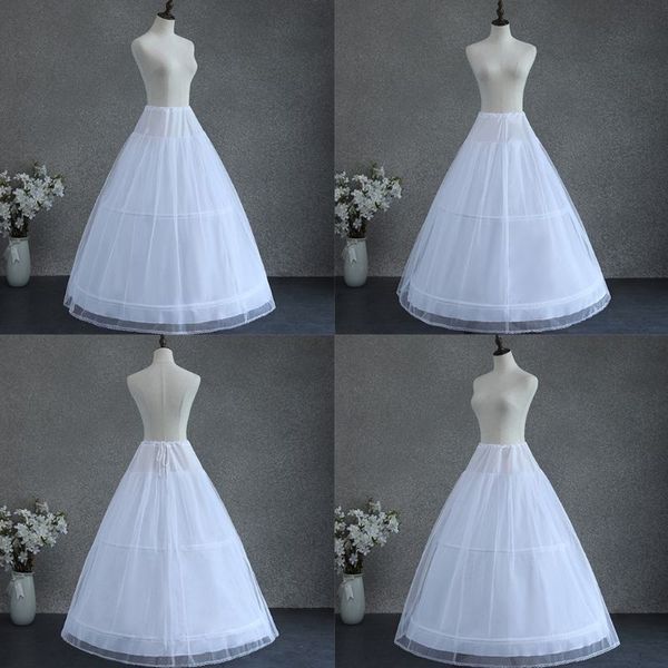 Mulheres Branco Casamento Pastarticoat 3 Hoops Dupla Camada Crinolinas Nupciais Com Tule Netting Underskirt Metade Slips para Vestido de Bola Vestido AL9687