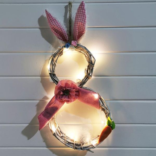

flower wreath rattan wreaths easter decoration led 2021 1pc wall hanging ornament durable window props garland gifts decorative flowers