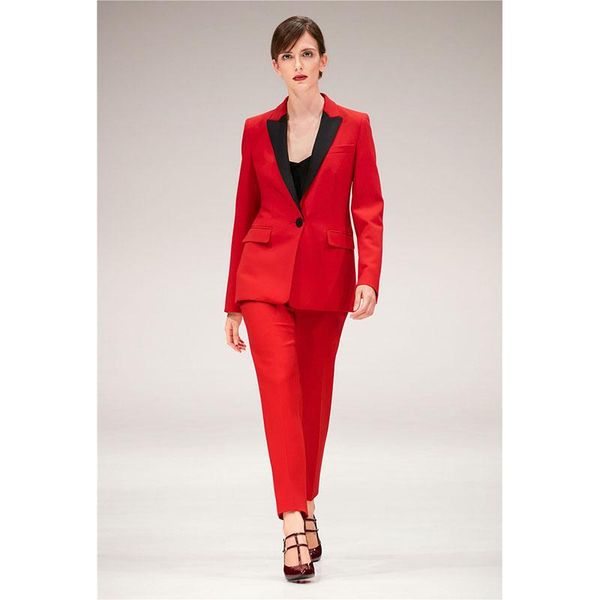 

womens suits blazer with pants office uniform designs women 2 piece set formal pant for weddings female trouser red women's two, White