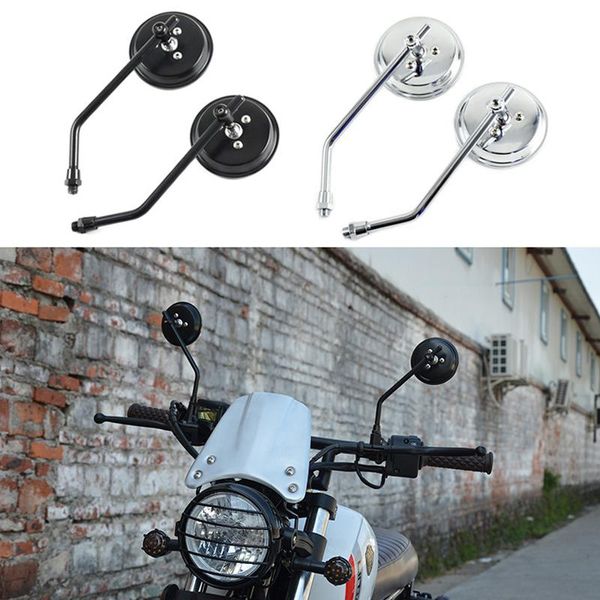 

motorcycle mirrors mirror espejo black cafe racer retro modified coffee climb rearview small round