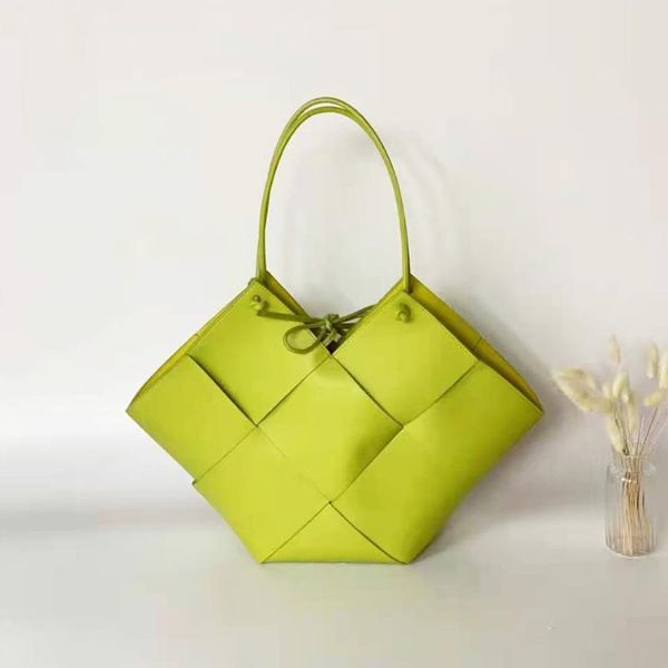 

real leather casual totes bag weave shoulder bags cow shopping evening