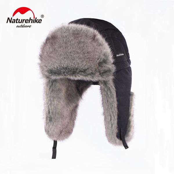 

cycling caps & masks naturehike winter windproof warm lei feng hat faux fur outdoor riding ear protection nh19fs017, Black