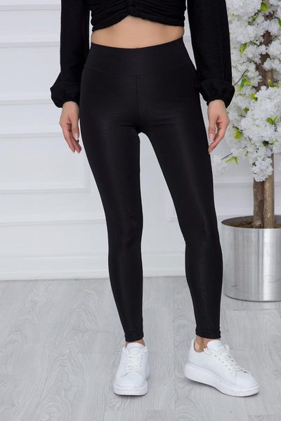 

women's leggings women black belted shiny 1390 20 y71003h14