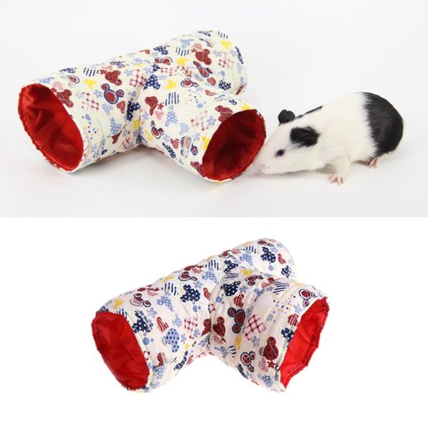 

small animal supplies hamster toy tunnel pet cartoon 3 way tubes bed nest for rabbits ferrets guinea pigs