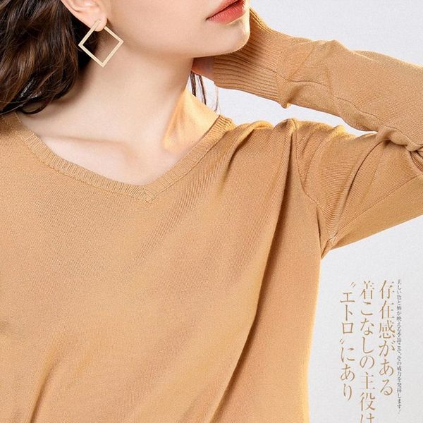 

women's sweaters 2021 autumn winter cashmere sweater women v-neck loose pullover o-neck, White;black