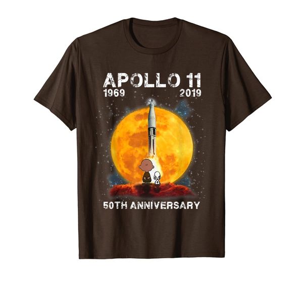 

apollo 11 50th anniversary moon landing 1969 2019 t-shirt, White;black