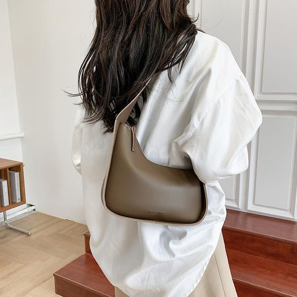 

evening bags women's shoulder bag retro pure color simple letter pattern soft leather handbag wholesale fashion female lady