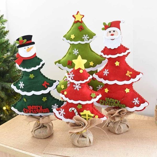 

christmas decorations decoration for home 2021 tree wooden nonwovens deskparty ornament decor kids gift 1
