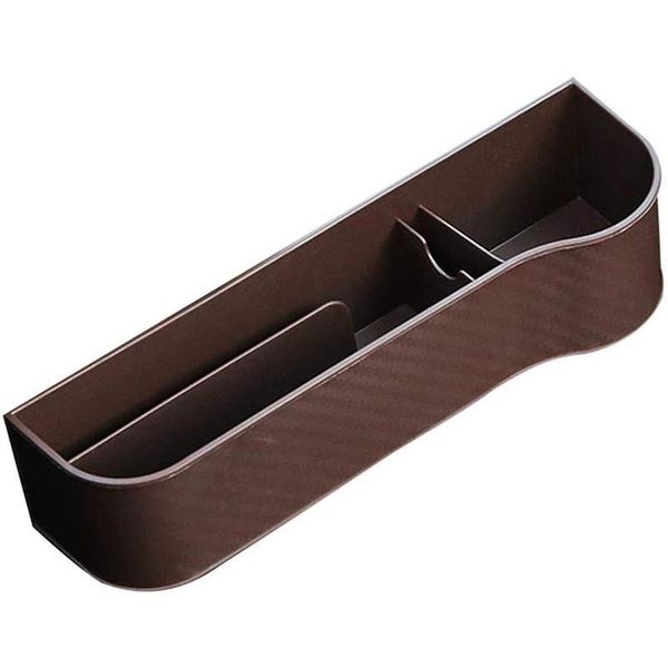 

car organizer seat storage box,carbon fiber shift center control slit box multi-functional gap (co driver),brown