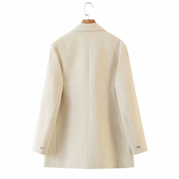 

suits beige single-breasted long-sleeved lapel collar casual wild chic women's coat professional simple one-piece female suit, White;black