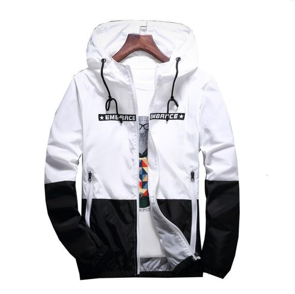 

men's jackets autumn bomber hooded jacket men casual slim patchwork windbreaker male outwear zipper thin 10hg, Black;brown