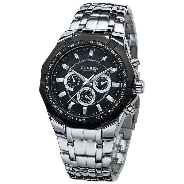 

2021-men's fashion non-mechanical quartz watch original all stainless steel 34mm, Slivery;brown