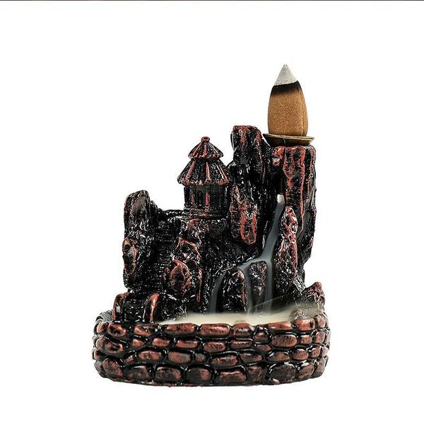 

fragrance lamps resin backflow incense burner lofty mountains and flow-water smoke waterfall sticks holder home decor handmade censer