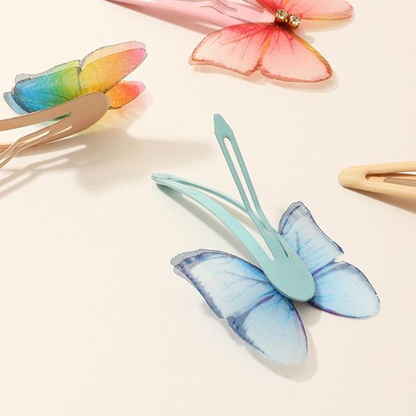 

snap hair clips metal butterfly pins barrettes girls colorful clip headwear aniwon accessories, Slivery;white